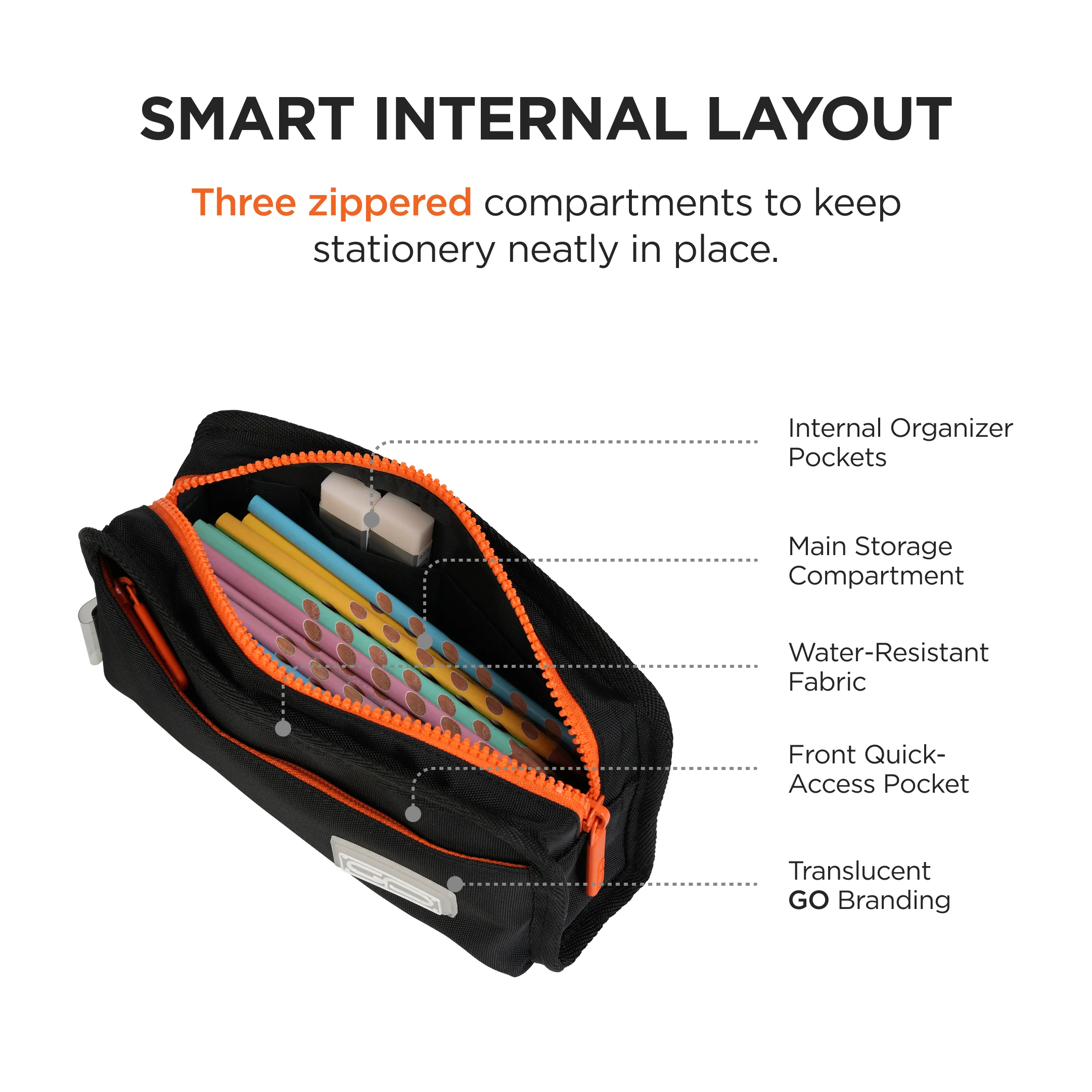 Stationery Pouch - Black - Image 4