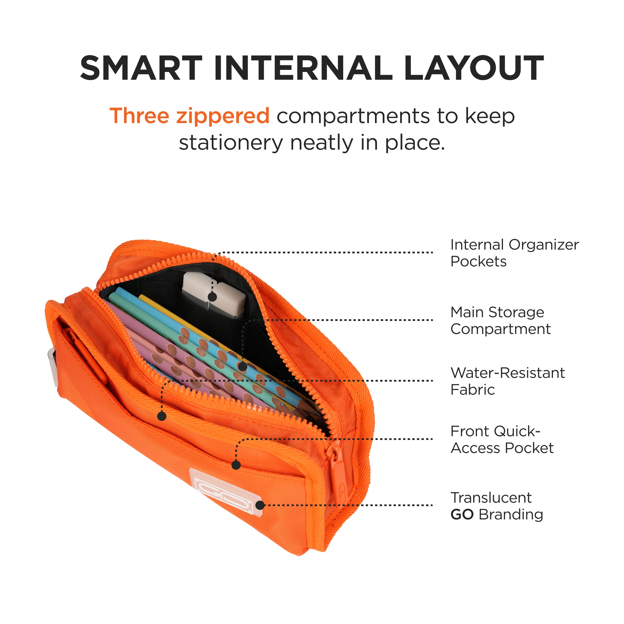 Stationery Pouch - Orange - Image 4